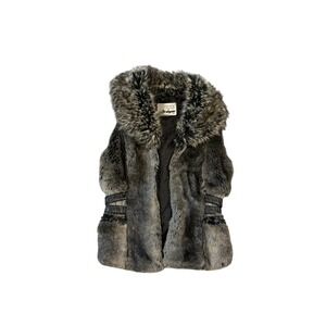 Guess Los Angeles Faux Fur Vest, Gray, Sleeveless Jacket, S/P, 1981